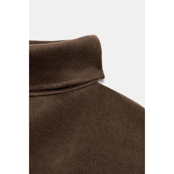 ZARA SHORT WOOL FRINGED CAPE - Picture 5 of 5